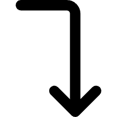 Line Arrow Bend Right Down Icon from Core Remix Set