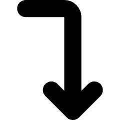 Line Arrow Bend Right Down Icon from Core Solid Set