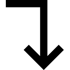 Line Arrow Bend Right Down Icon from Sharp Remix Set