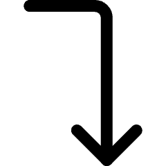 Line Arrow Bend Right Down Icon from Core Line Set