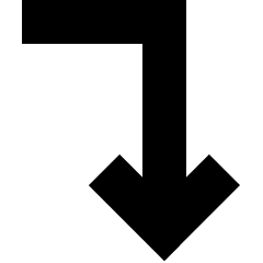 Line Arrow Bend Right Down Icon from Sharp Solid Set