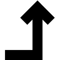 Line Arrow Bend Right Up Icon from Sharp Solid Set