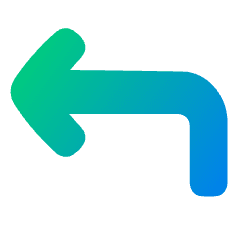 Line Arrow Bend Up Left Icon from Plump Gradient Set