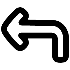 Line Arrow Bend Up Left Icon from Plump Remix Set