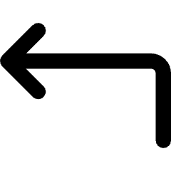 Line Arrow Bend Up Left Icon from Core Remix Set