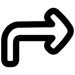 Line Arrow Bend Up Right Icon from Plump Remix Set