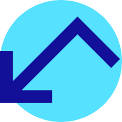 Line Arrow Bounce Down Left Icon from Sharp Pop Set