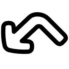 Line Arrow Bounce Down Left Icon from Plump Line Set