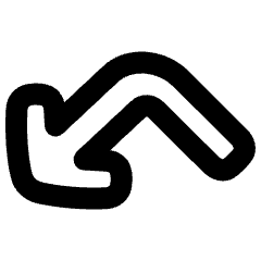 Line Arrow Bounce Down Left Icon from Plump Remix Set