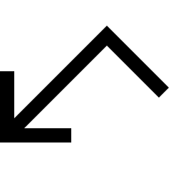 Line Arrow Bounce Down Left Icon from Sharp Line Set