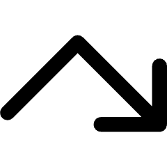 Line Arrow Bounce Down Right Icon from Core Remix Set