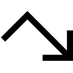 Line Arrow Bounce Down Right Icon from Sharp Line Set