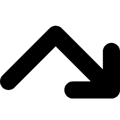 Line Arrow Bounce Down Right Icon from Core Solid Set