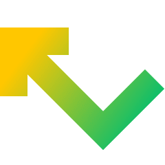 Line Arrow Bounce Up Left Icon from Sharp Gradient Set