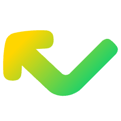 Line Arrow Bounce Up Left Icon from Plump Gradient Set