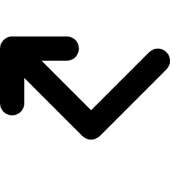 Line Arrow Bounce Up Left Icon from Core Solid Set