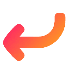 Line Arrow Curve Down Left Icon from Plump Gradient Set
