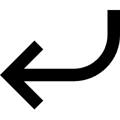 Line Arrow Curve Down Left Icon from Sharp Remix Set