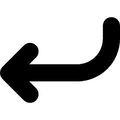 Line Arrow Curve Down Left Icon from Core Solid Set