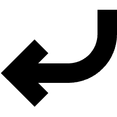 Line Arrow Curve Down Left Icon from Sharp Solid Set