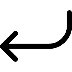 Line Arrow Curve Down Left Icon from Core Line Set