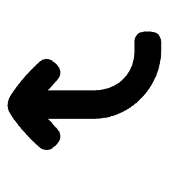 Line Arrow Curve Down Left Icon from Plump Solid Set