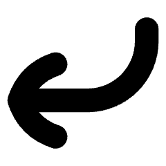 Line Arrow Curve Down Left Icon from Flex Solid Set