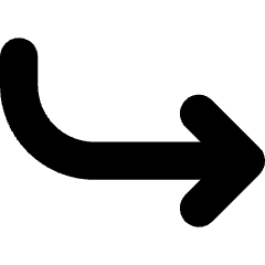 Line Arrow Curve Down Right Icon from Core Solid Set