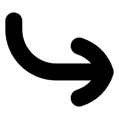 Line Arrow Curve Down Right Icon from Flex Solid Set