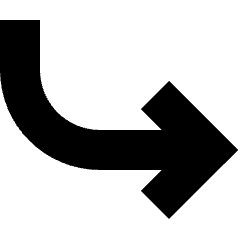 Line Arrow Curve Down Right Icon from Sharp Solid Set