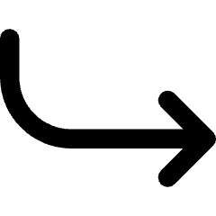 Line Arrow Curve Down Right Icon from Core Remix Set