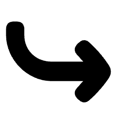 Line Arrow Curve Down Right Icon from Plump Solid Set