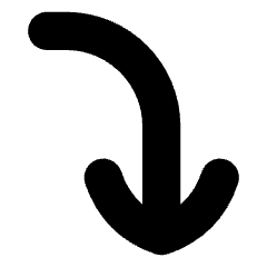Line Arrow Curve Right Down Icon from Flex Solid Set