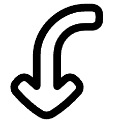 Line Arrow Curve Left Down Icon from Plump Line Set