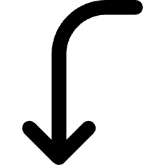 Line Arrow Curve Left Down Icon from Core Remix Set