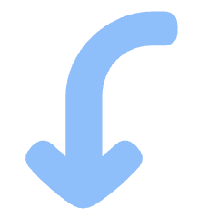 Line Arrow Curve Left Down Icon from Plump Flat Set