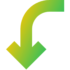 Line Arrow Curve Left Down Icon from Sharp Gradient Set