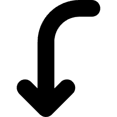 Line Arrow Curve Left Down Icon from Core Solid Set