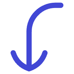 Line Arrow Curve Left Down Icon from Flex Duo Set