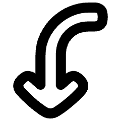 Line Arrow Curve Left Down Icon from Plump Remix Set