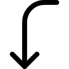 Line Arrow Curve Left Down Icon from Core Line Set