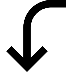 Line Arrow Curve Left Down Icon from Sharp Remix Set