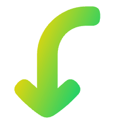 Line Arrow Curve Left Down Icon from Plump Gradient Set