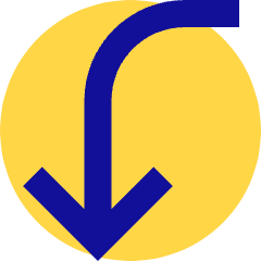 Line Arrow Curve Left Down Icon from Sharp Pop Set