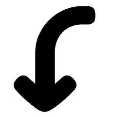 Line Arrow Curve Left Down Icon from Plump Solid Set