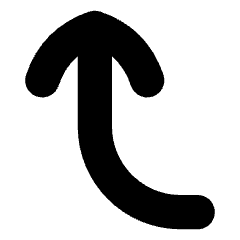 Line Arrow Curve Left Up Icon from Flex Solid Set