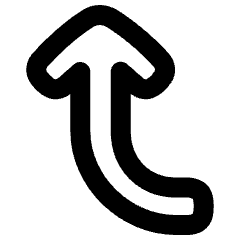 Line Arrow Curve Left Up Icon from Plump Remix Set