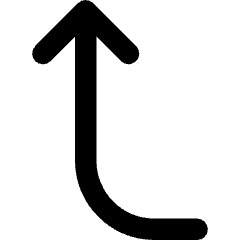 Line Arrow Curve Left Up Icon from Core Remix Set