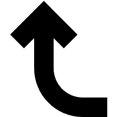 Line Arrow Curve Left Up Icon from Sharp Solid Set