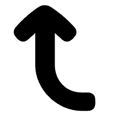 Line Arrow Curve Left Up Icon from Plump Solid Set